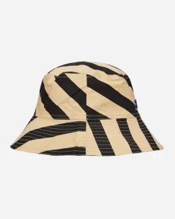 Bode Hats|Hats^Domino Stripe Bucket Hat Ecru / Black