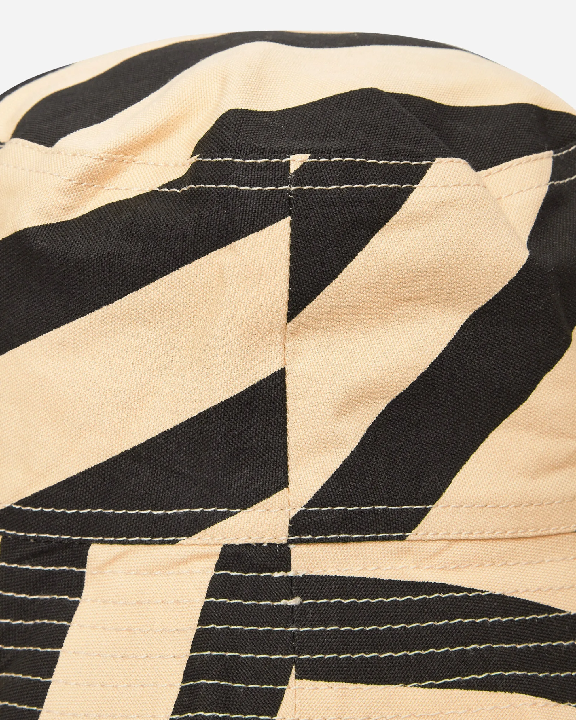 Bode Hats|Hats^Domino Stripe Bucket Hat Ecru / Black