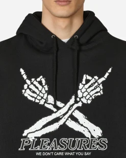 Pleasures Sweatshirts^Don't Care Hooded Sweatshirt Black