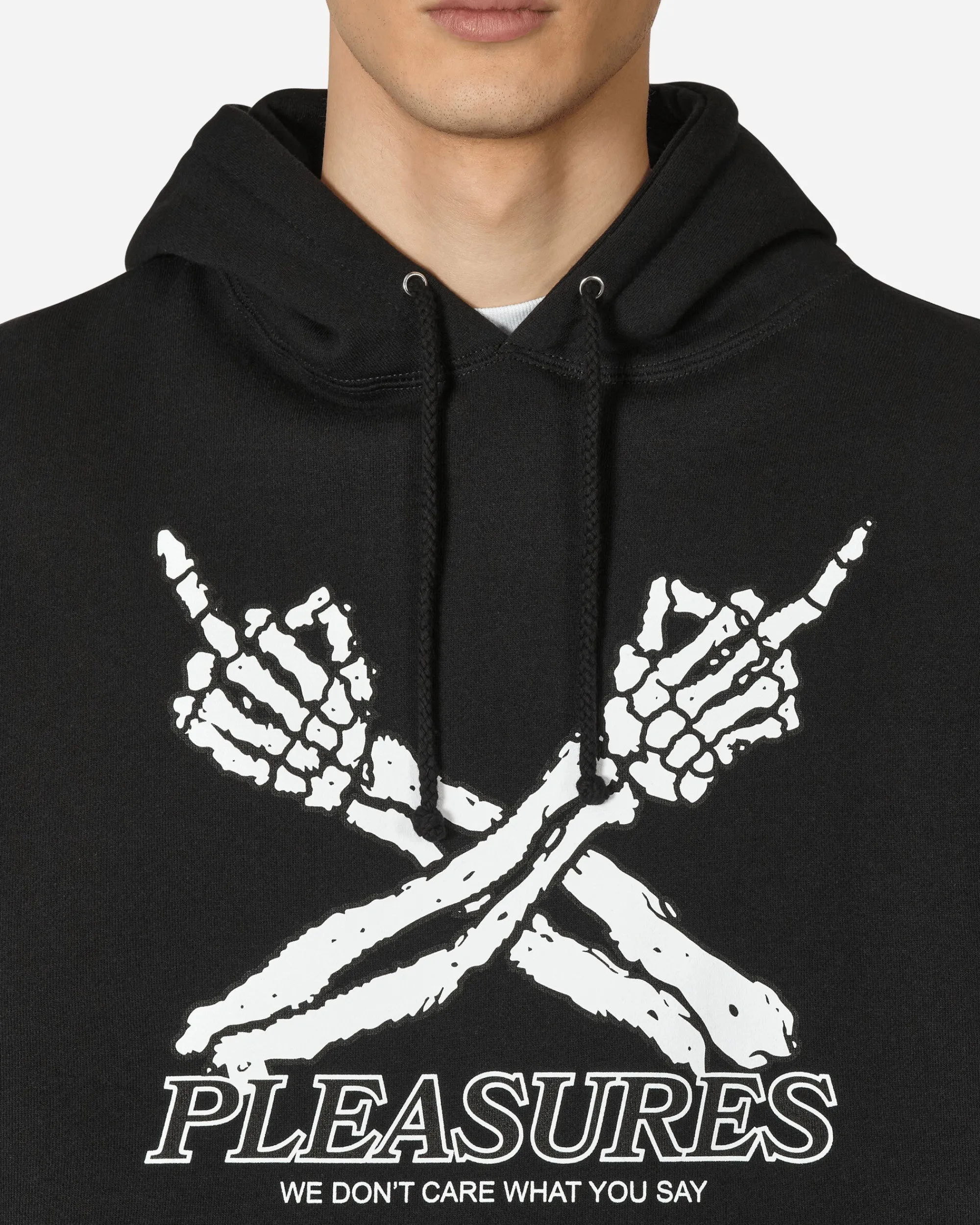Pleasures Sweatshirts^Don't Care Hooded Sweatshirt Black