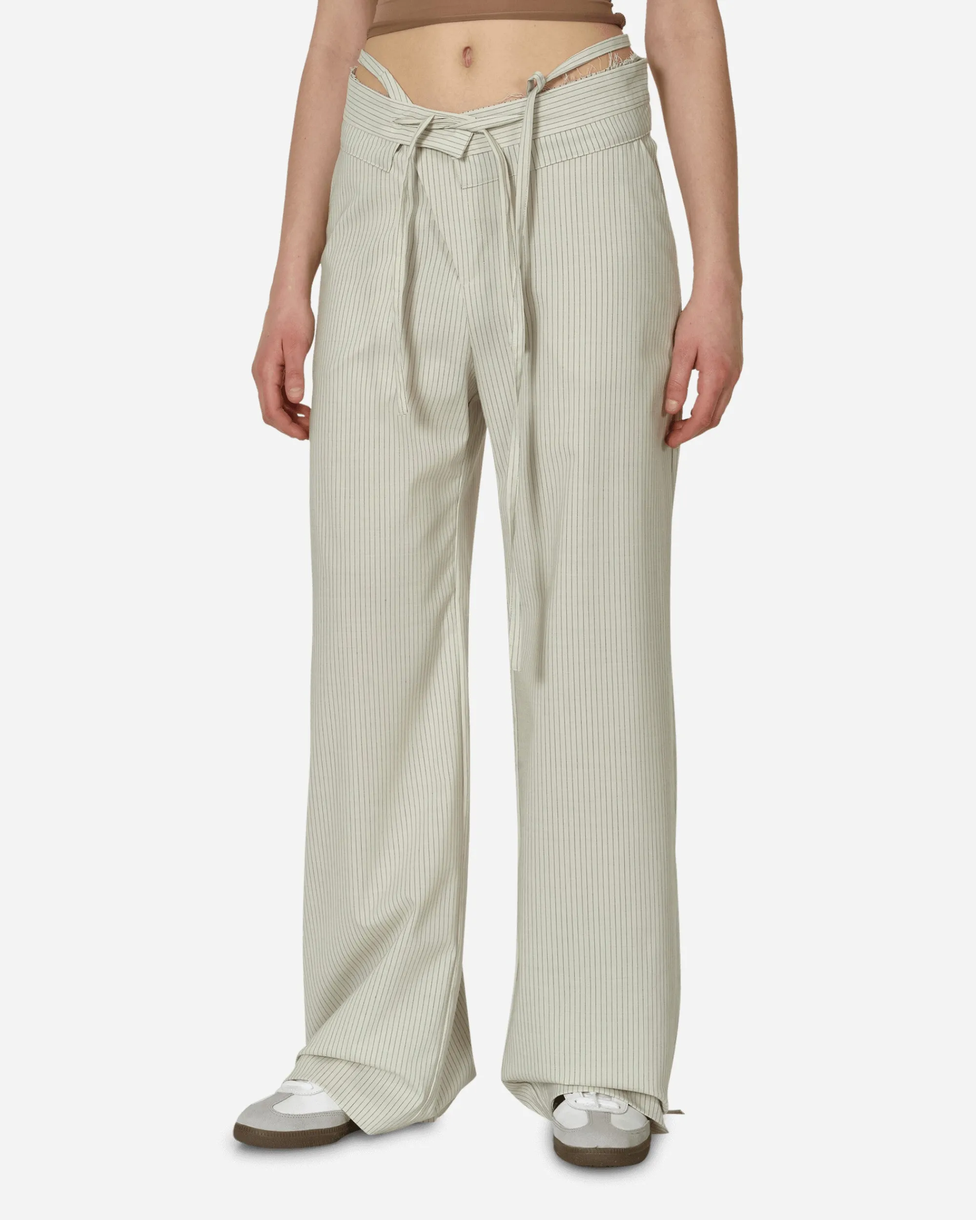 Ottolinger Pants^Double Fold Suit Pants Cream Pinstripe
