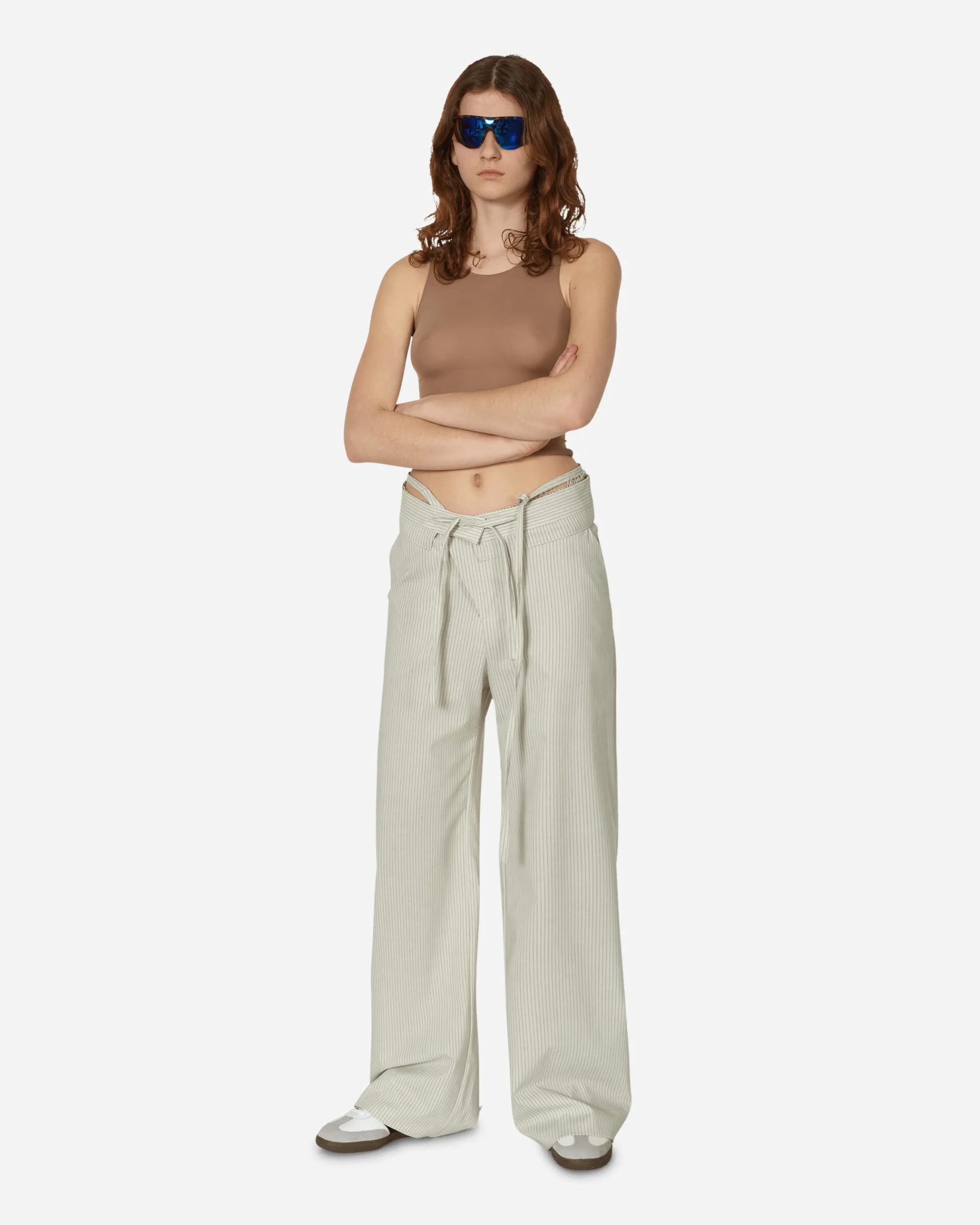 Ottolinger Pants^Double Fold Suit Pants Cream Pinstripe