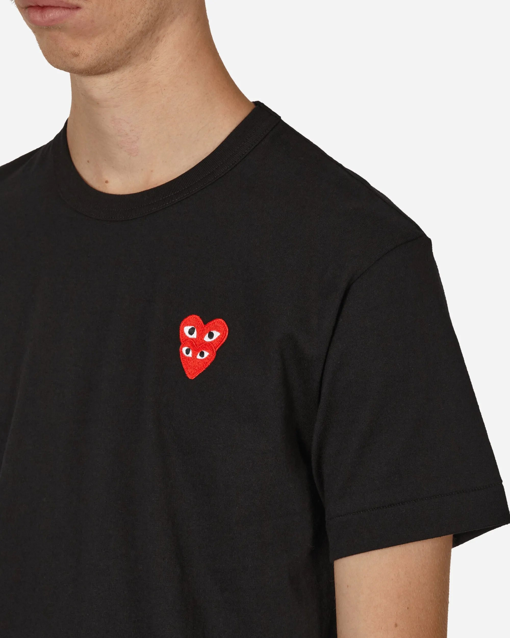 Comme Des Garçons Play T-Shirts^Double Heart T-Shirt Black