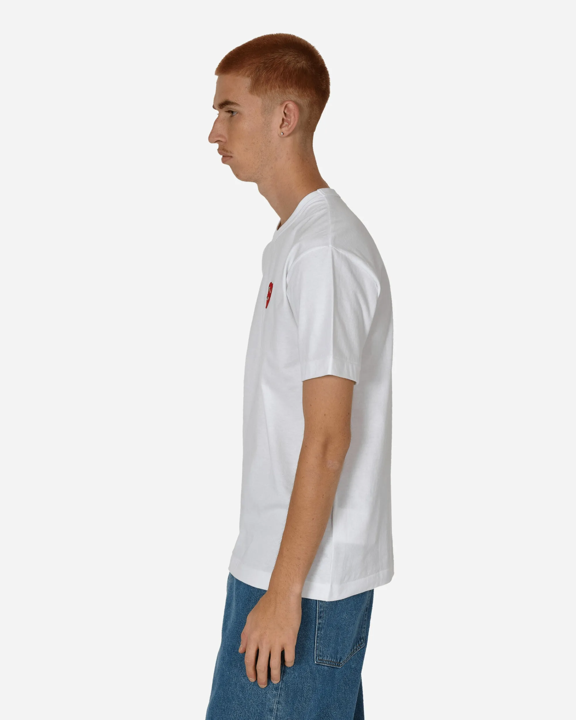 Comme Des Garçons Play T-Shirts^Double Heart T-Shirt White