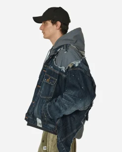 Maison MIHARA YASUHIRO Coats And Jackets^Double Layered Denim Hooded Jacket Indigo