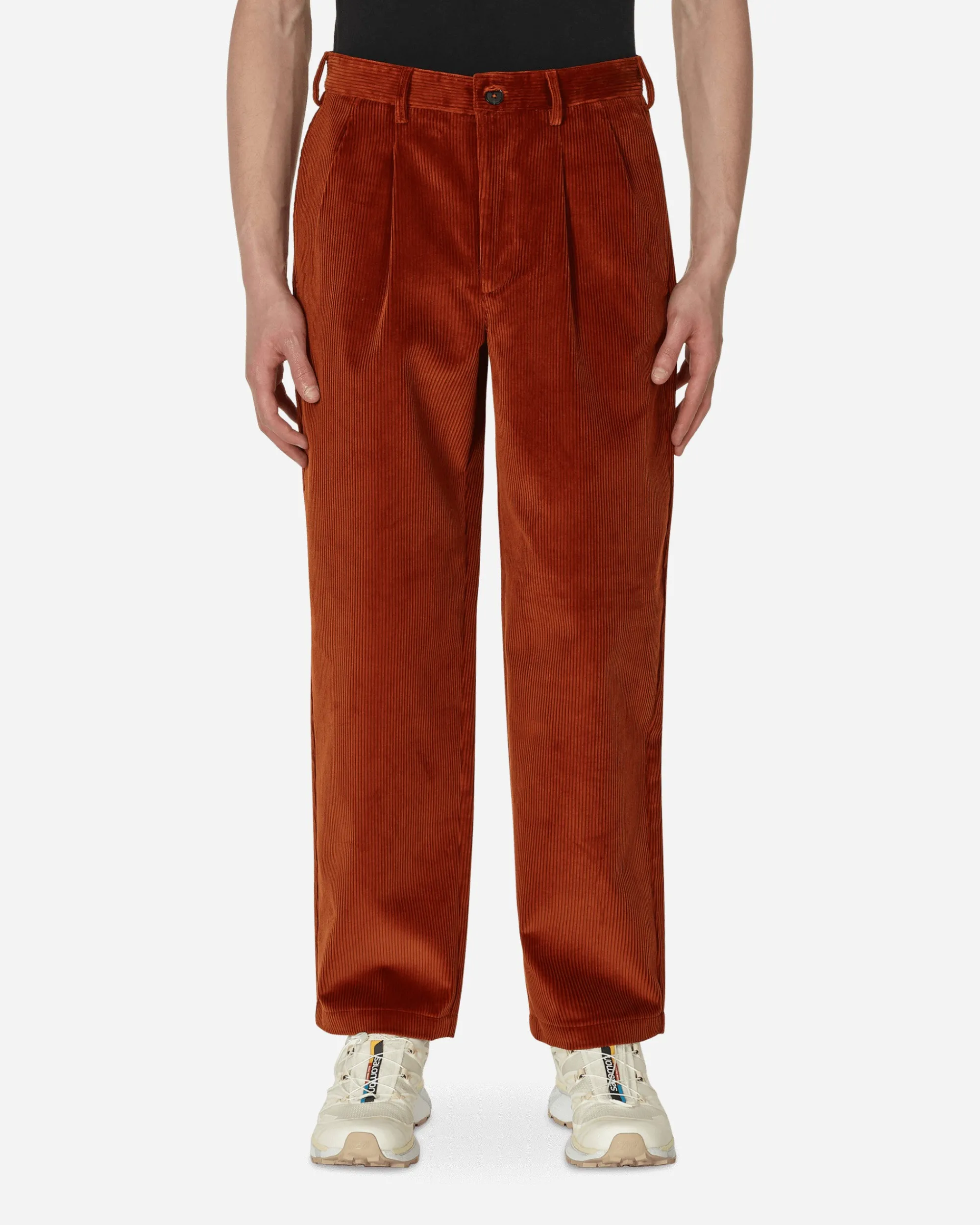 Noah Pants^Double-Pleat Corduroy Pants Brown