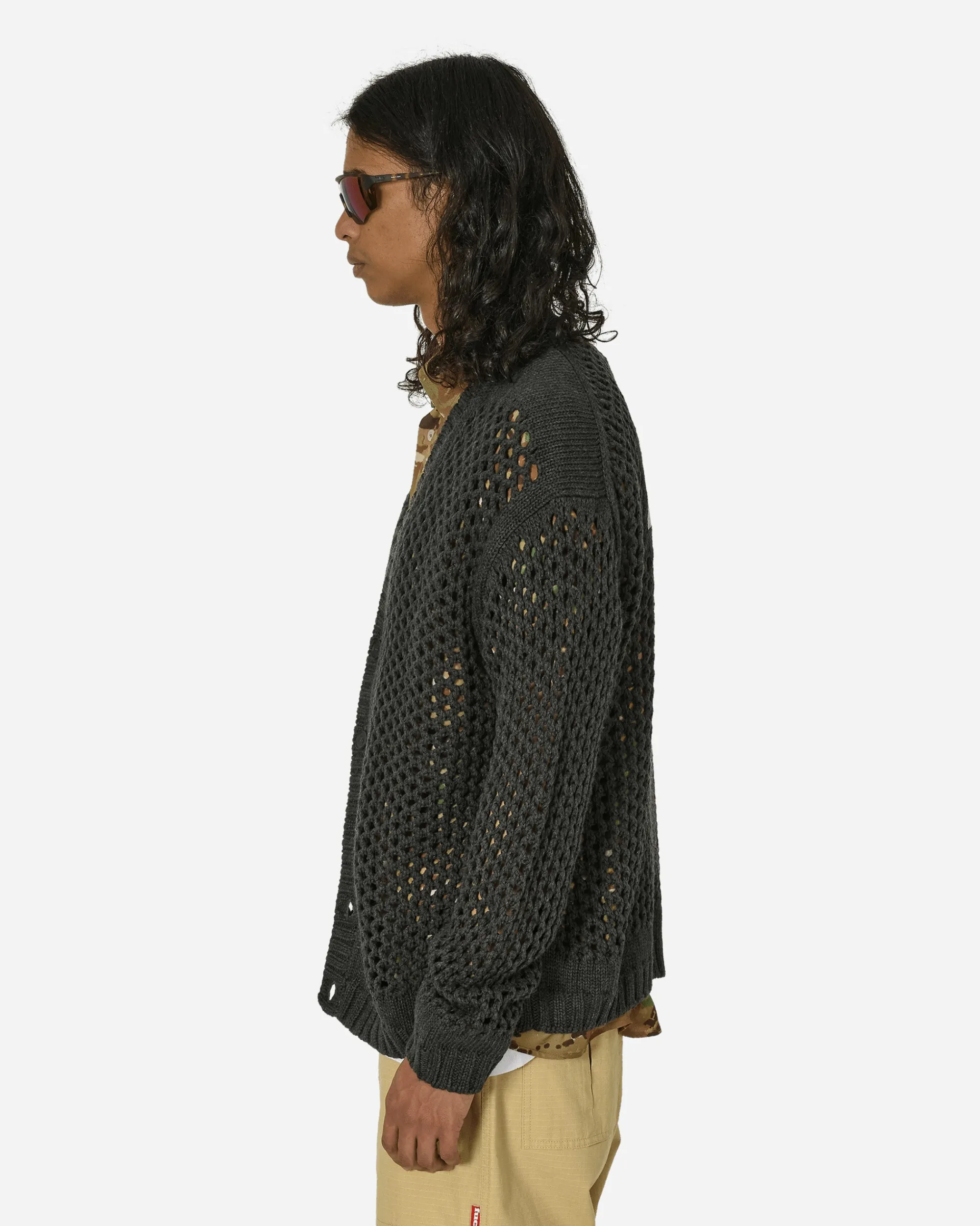 FUCT Knitwear^Drop Stitch Cardigan Dark Grey