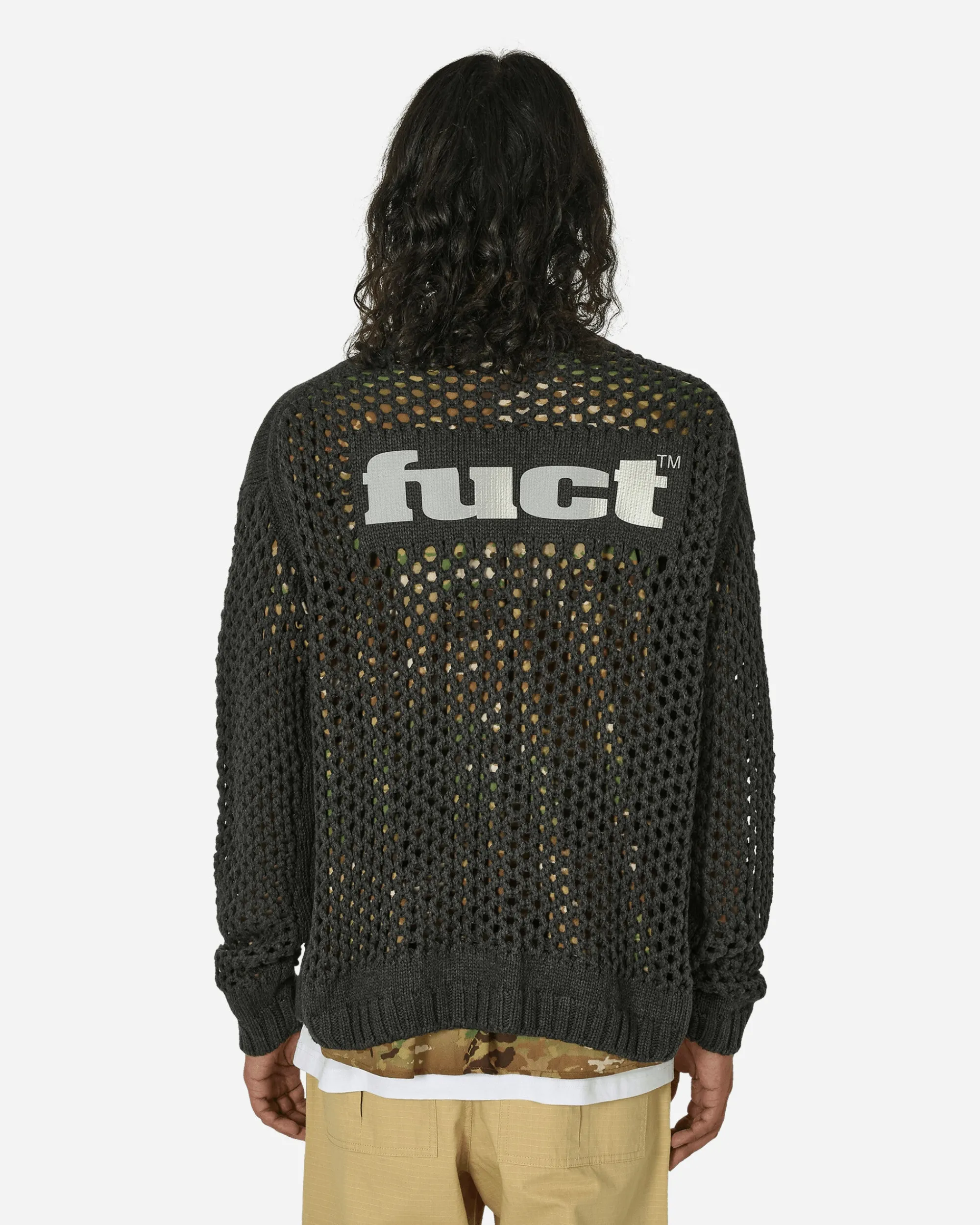 FUCT Knitwear^Drop Stitch Cardigan Dark Grey