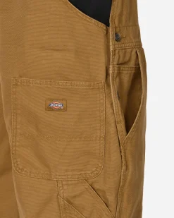 Dickies Pants^Duck Canvas Classic Bib Stone Washed Brown