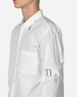 Comme Des Garçons Black Shirts^Elbow Buckle Detail Longsleeve Shirt White