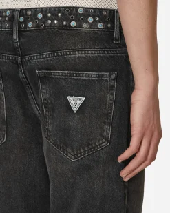 Guess USA Pants^Embellished Flare Pants Aged Black Wash