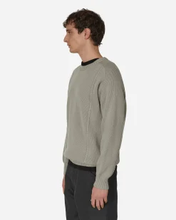 GR10K Knitwear^Embossed Crewneck Knit Sweater Pale Grey
