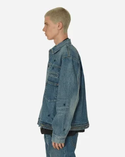 Undercover Coats And Jackets^Embroidered Denim Jacket Light Blue Indigo