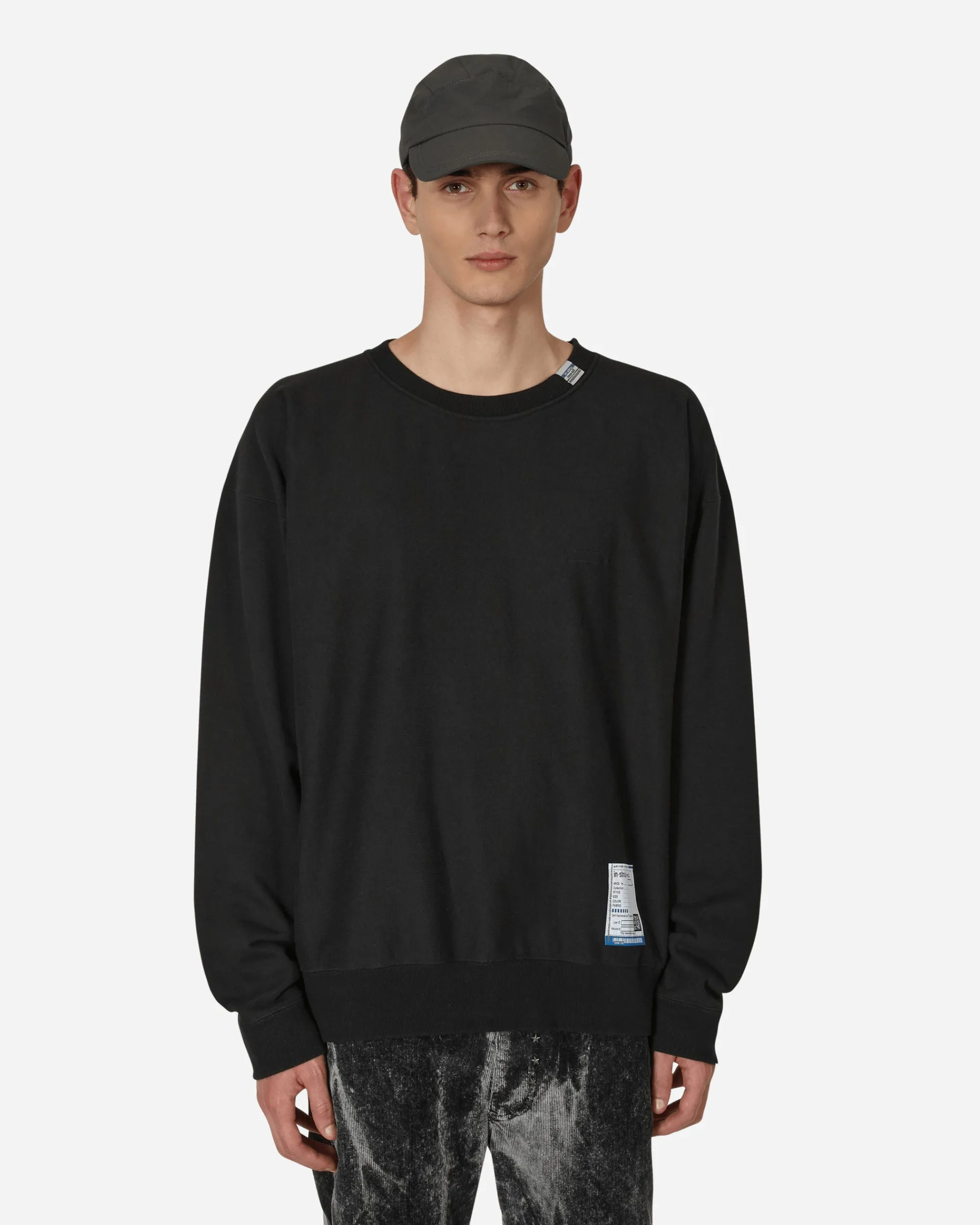 in・stru(men-tal) Sweatshirts^Embroidery Crewneck Sweatshirt Black
