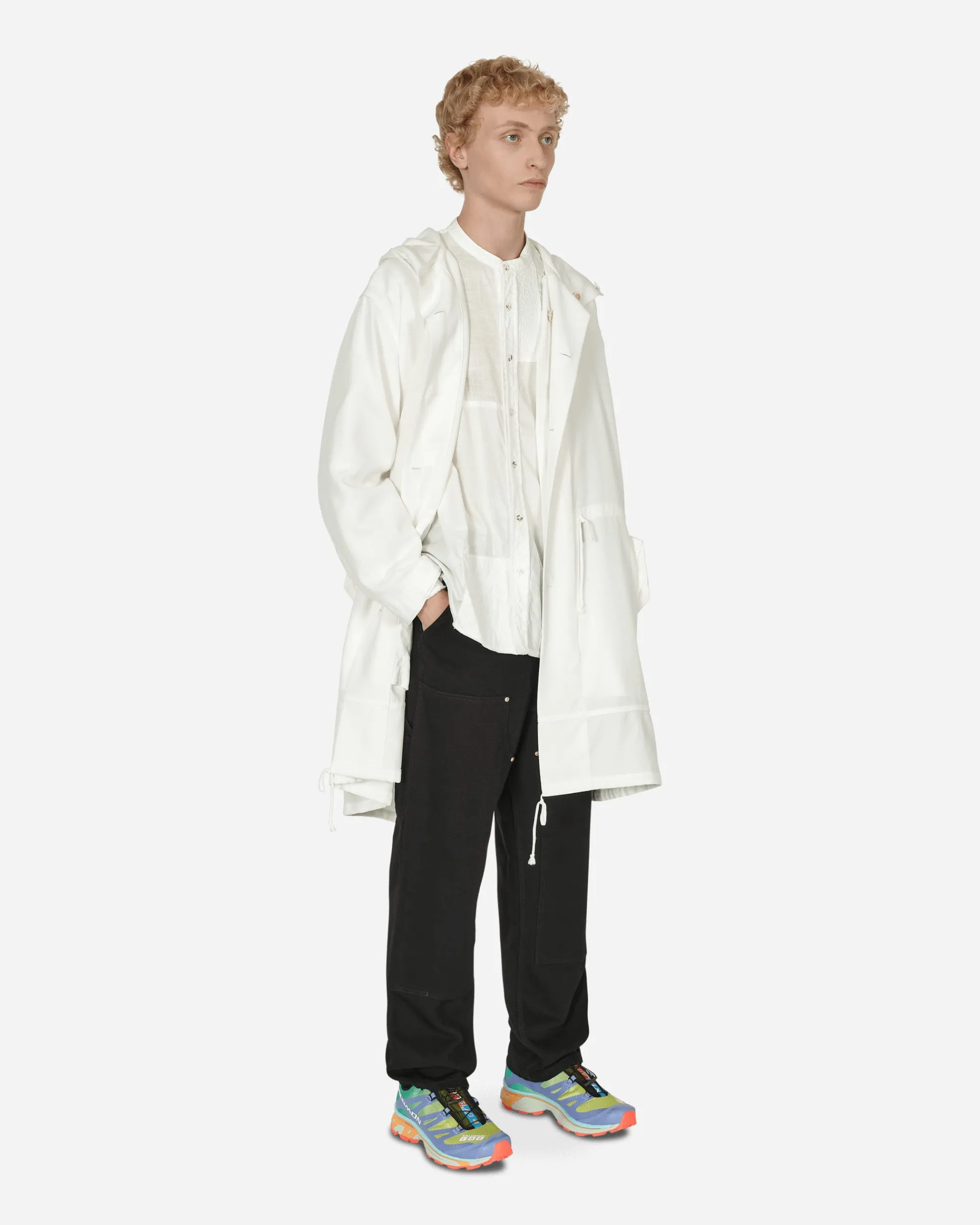 Comme Des Garçons Black Coats And Jackets^Engineer Tarpaulin Cross Coat White