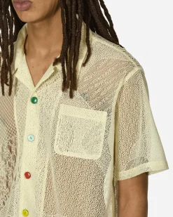 Brain Dead Shirts^Engineered Mesh Button Shirt Natural