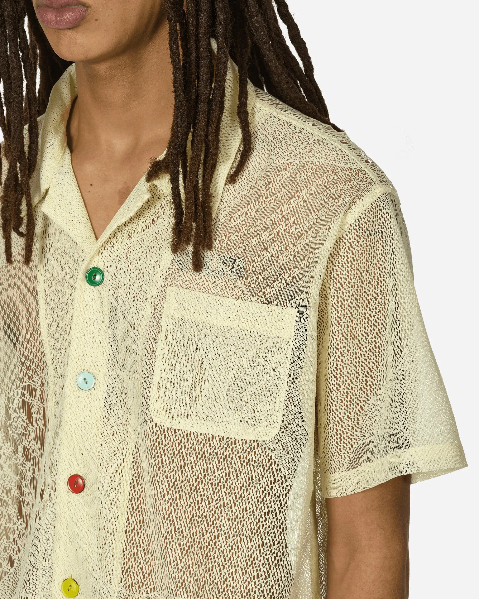 Brain Dead Shirts^Engineered Mesh Button Shirt Natural