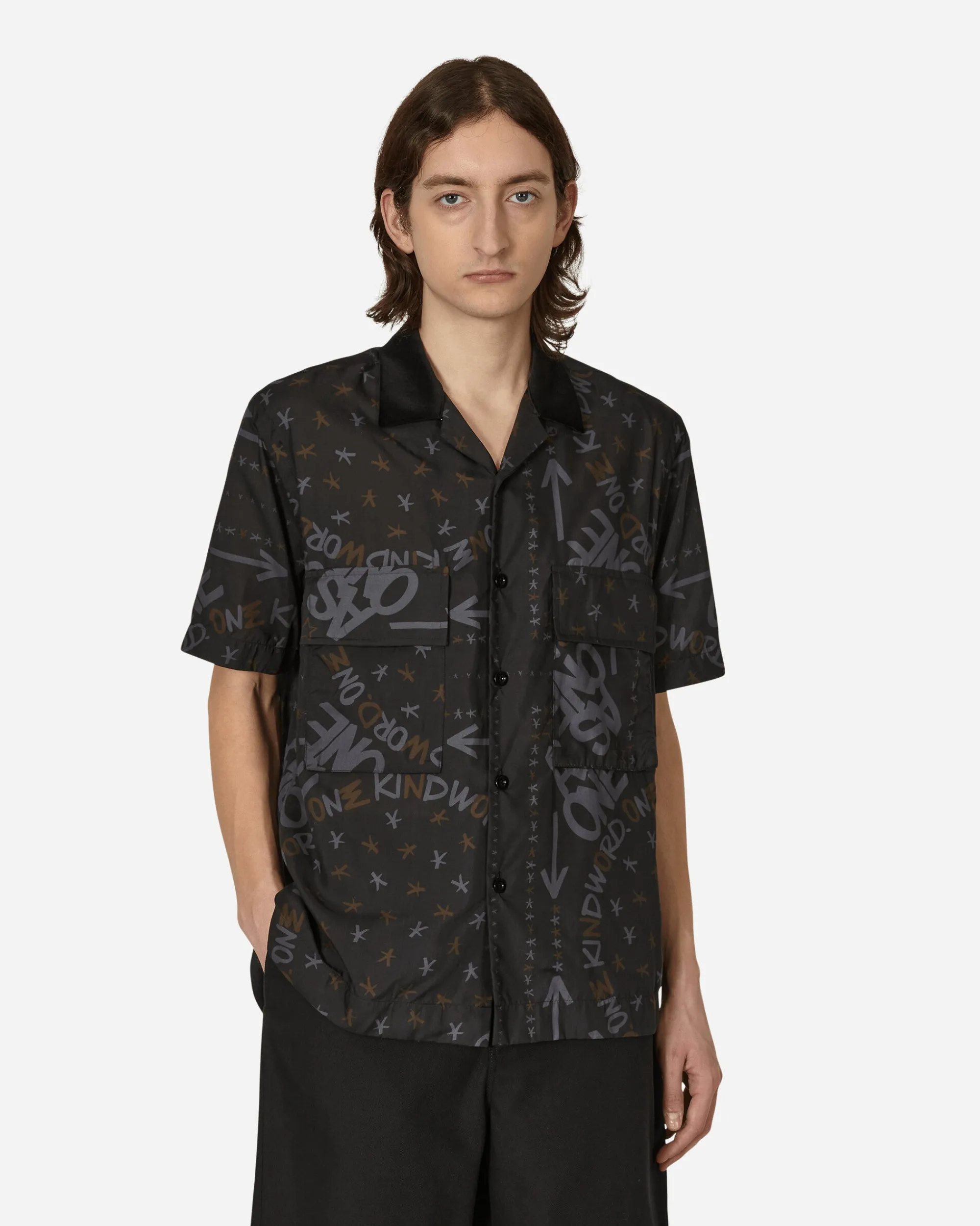 sacai Shirts^Eric Haze Bandana Print Shirt Black