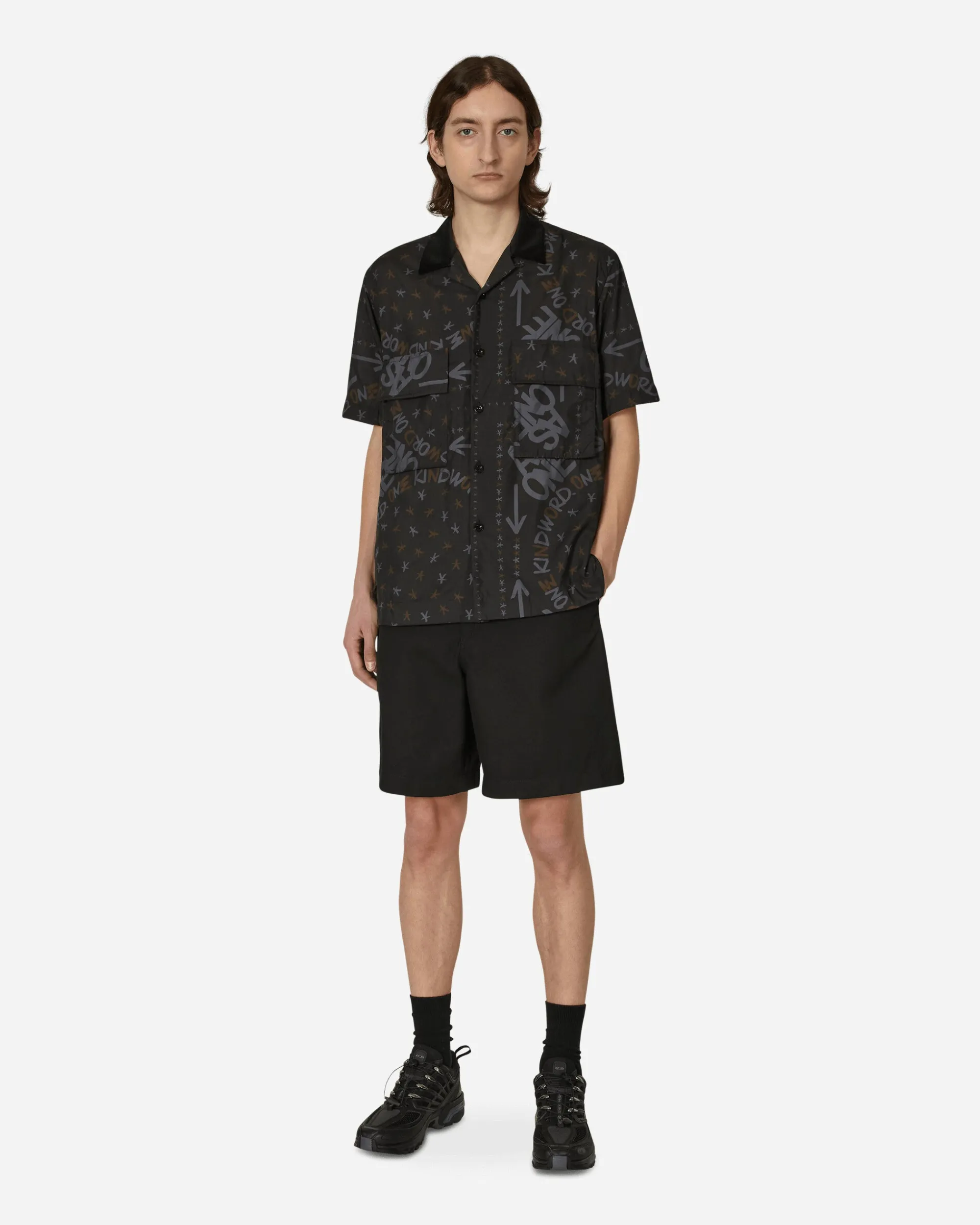 sacai Shirts^Eric Haze Bandana Print Shirt Black