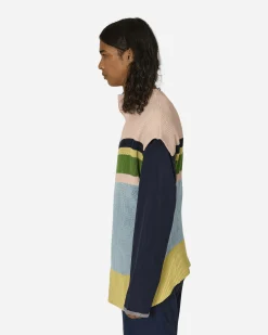 Kiko Kostadinov Knitwear^Essick Stripe Short Sleeve Sweater Pink / Sky Blue