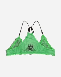 Panties x Anna Underwear^Evil Butterfly Pattern Sporty Bra Acid Green / Dark Brown