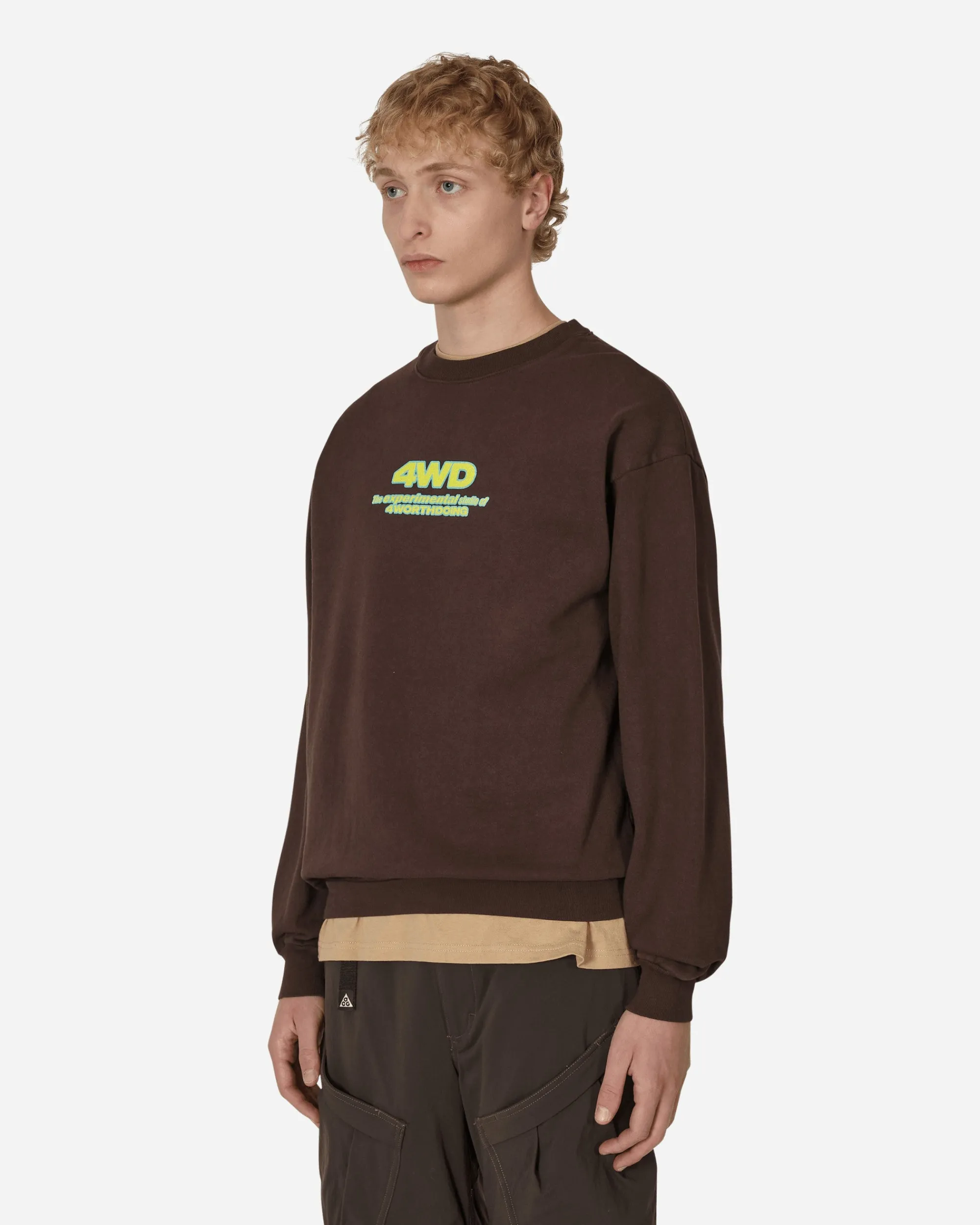 4 Worth Doing Sweatshirts^Experimental Studio Crewneck Sweatshirt Brown