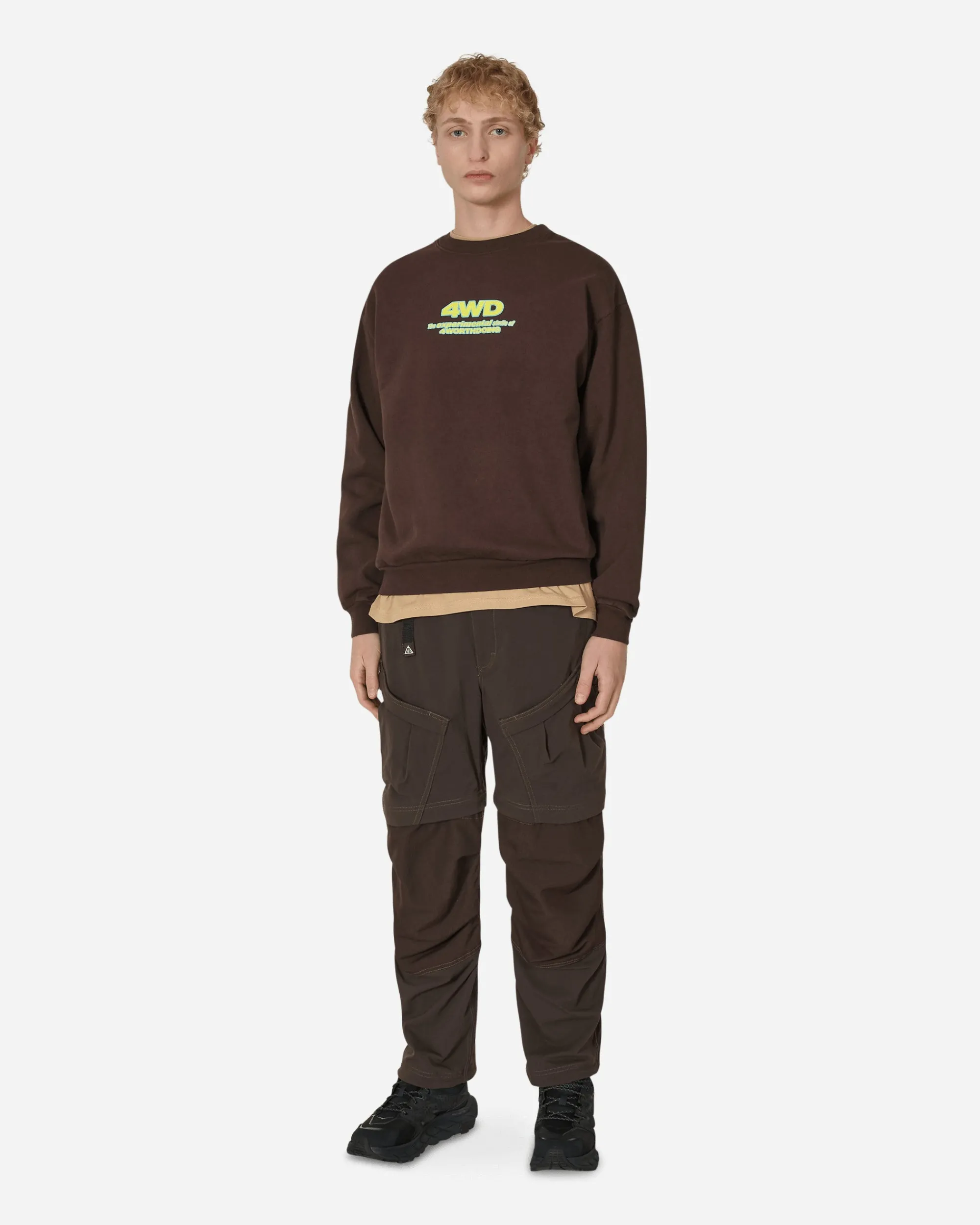 4 Worth Doing Sweatshirts^Experimental Studio Crewneck Sweatshirt Brown