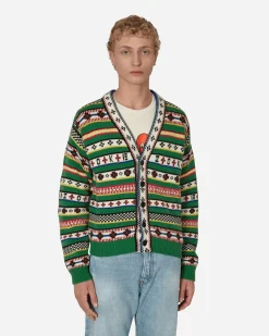 KENZO Paris Knitwear^Fairisle Jacquard Cardigan Green