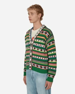 KENZO Paris Knitwear^Fairisle Jacquard Cardigan Green