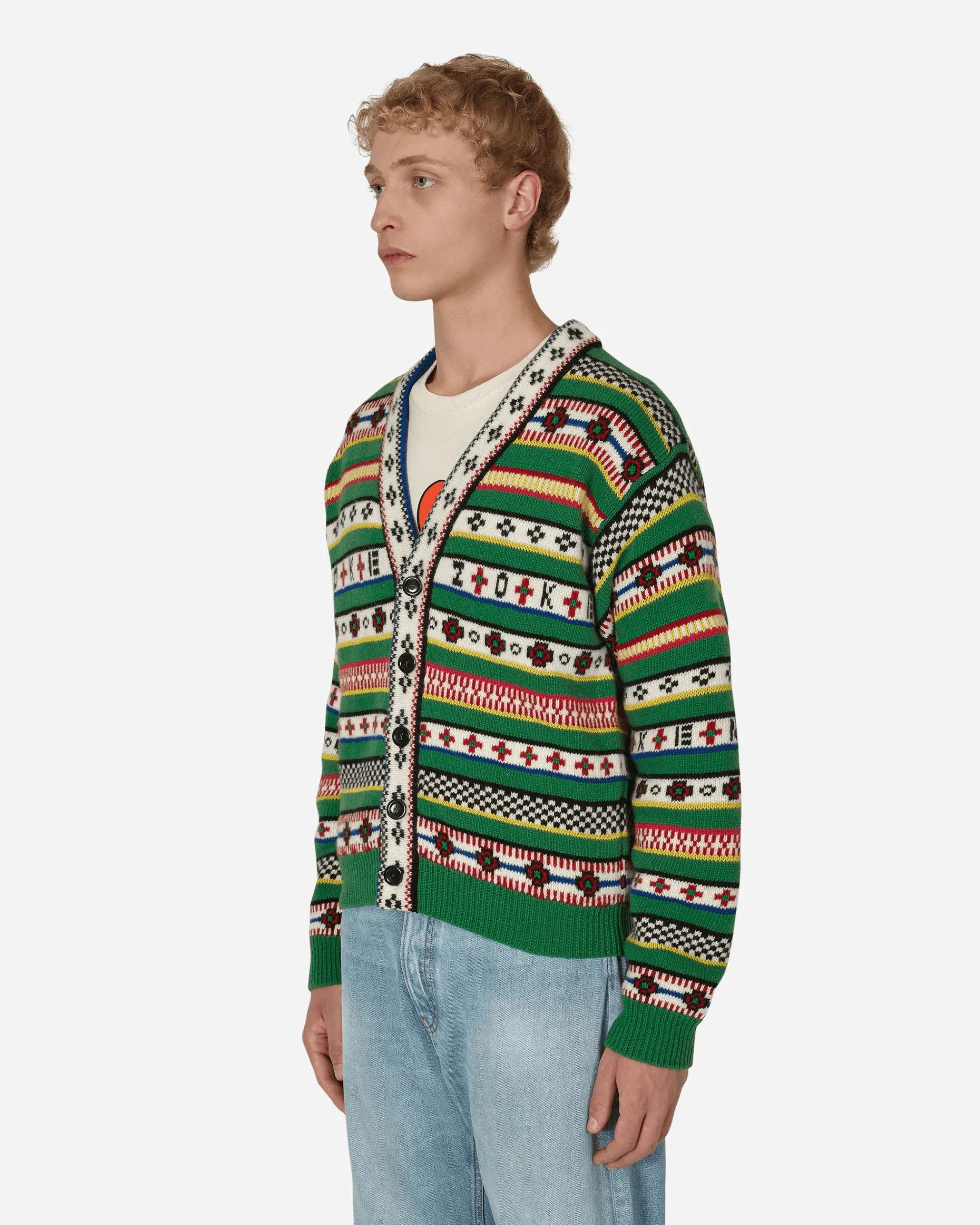 KENZO Paris Knitwear^Fairisle Jacquard Cardigan Green