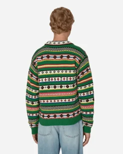 KENZO Paris Knitwear^Fairisle Jacquard Cardigan Green