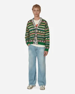 KENZO Paris Knitwear^Fairisle Jacquard Cardigan Green