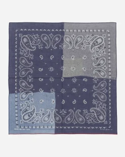 KAPITAL Gloves And Scarves|Gloves And Scarves^Fastcolor Selvedge Bandana (Paisley Patchwork) Purple