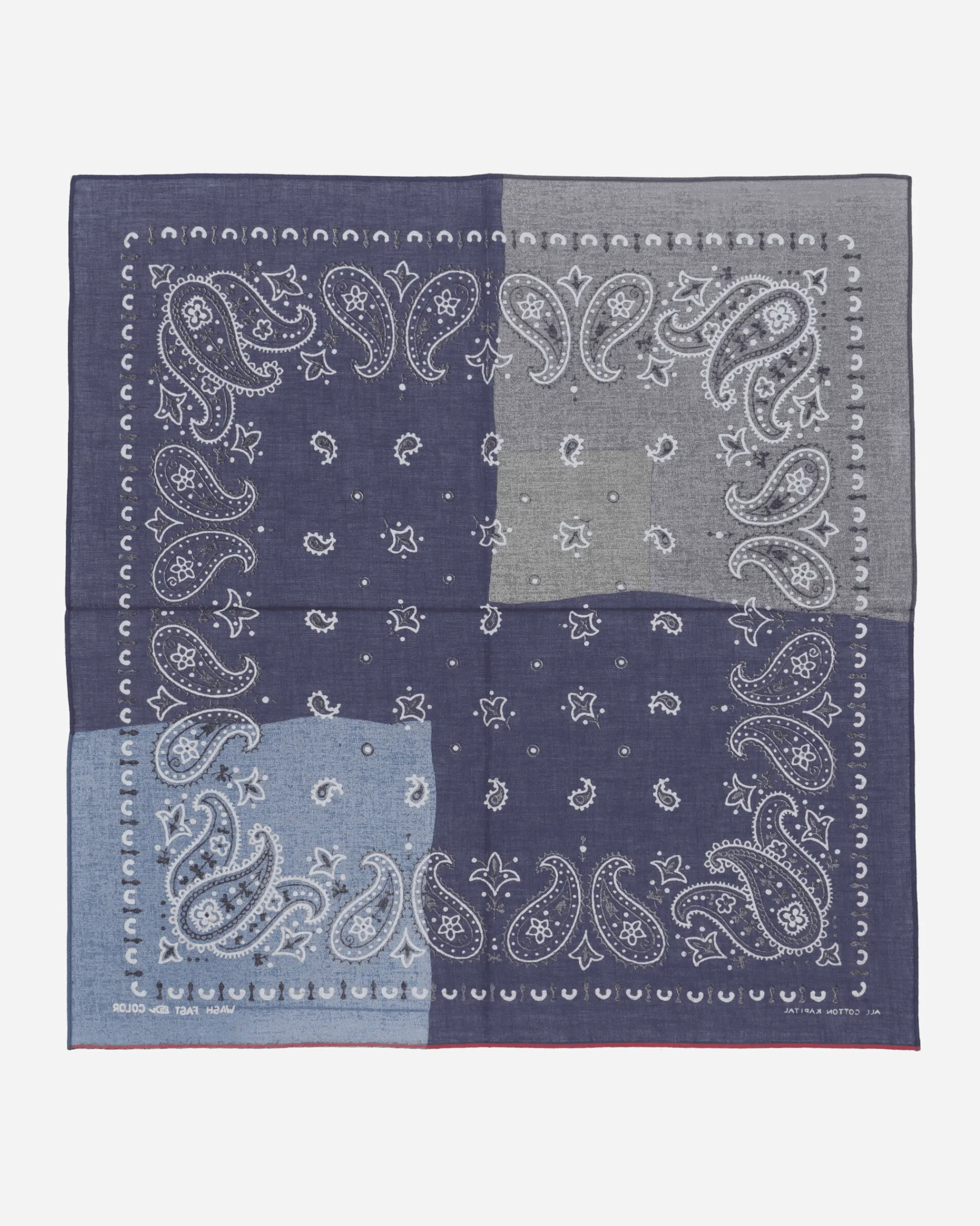 KAPITAL Gloves And Scarves|Gloves And Scarves^Fastcolor Selvedge Bandana (Paisley Patchwork) Purple