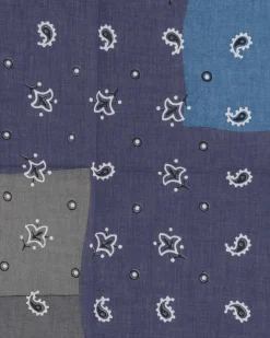 KAPITAL Gloves And Scarves|Gloves And Scarves^Fastcolor Selvedge Bandana (Paisley Patchwork) Purple