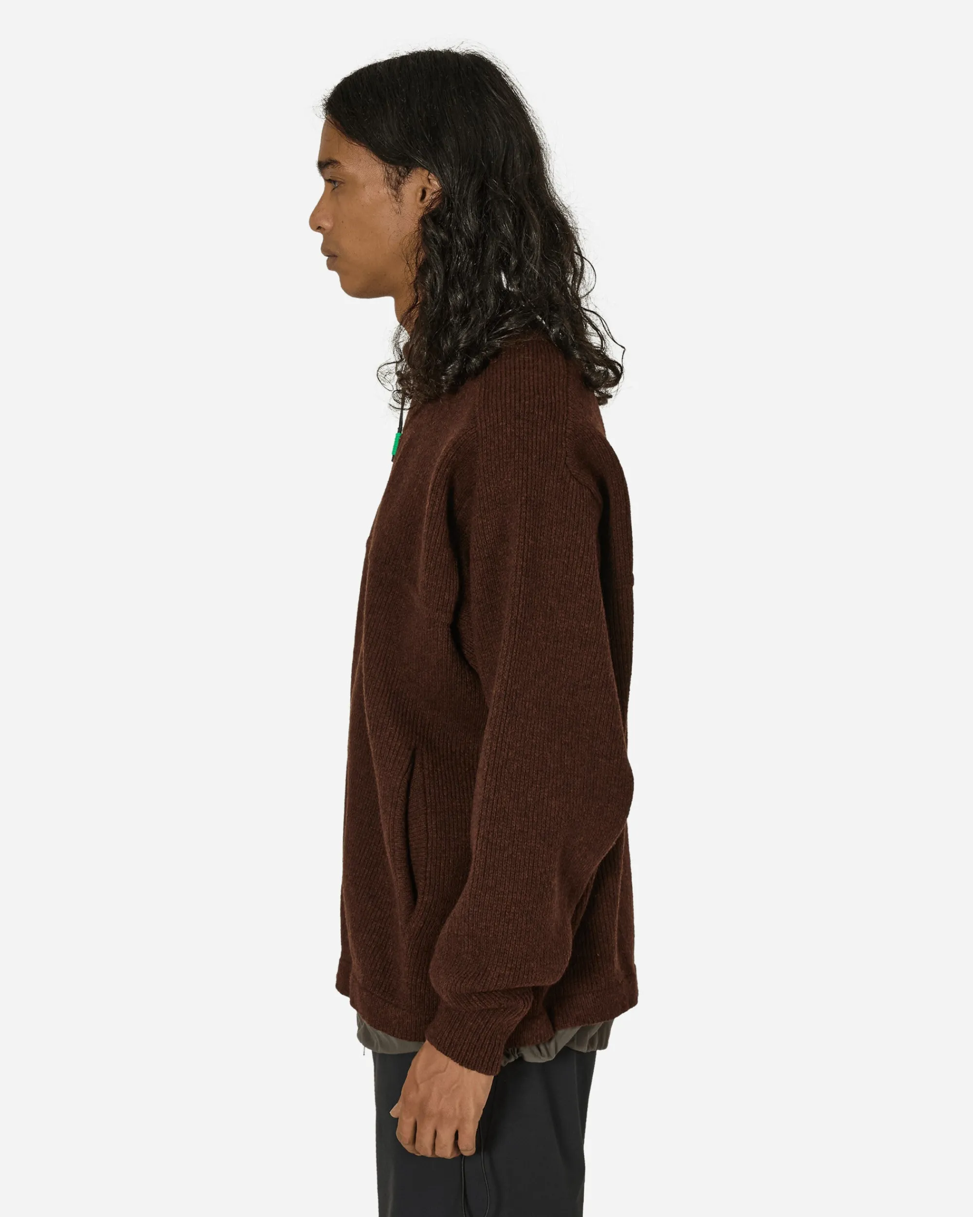 GR10K Knitwear^Felted Knit Sweater Rusty Brown