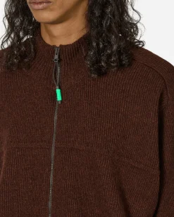 GR10K Knitwear^Felted Knit Sweater Rusty Brown