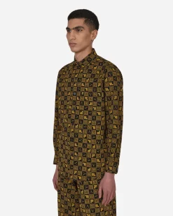 Aries Shirts^FILA Logo Print Longsleeve Shirt Black