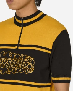 Hysteric Glamour T-Shirts^Flame Logo Embroidered Cycling Jersey Yellow / Black