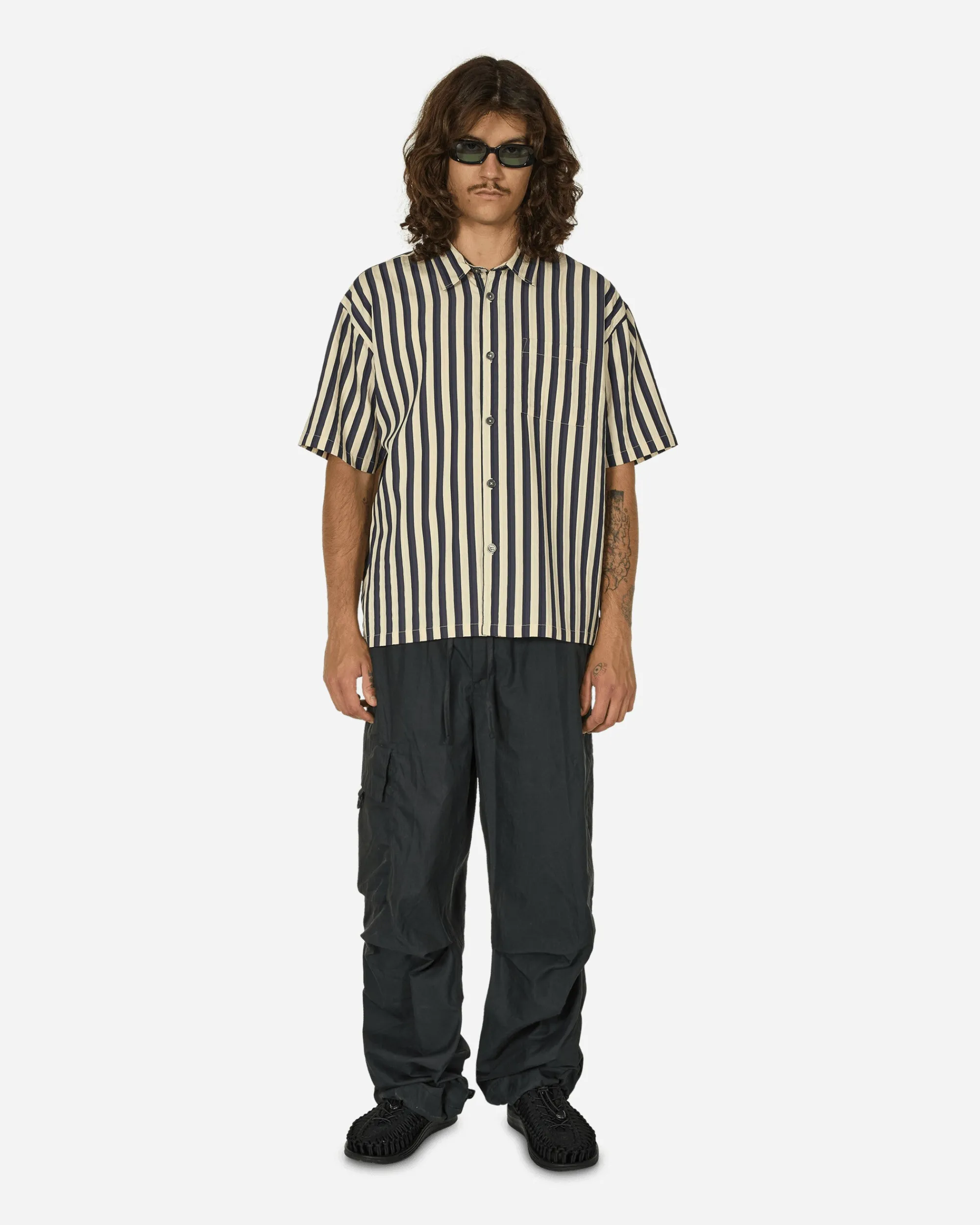 Stüssy Shirts^Flat Bottom Stripe Shirt Navy