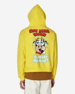 Sky High Farm Sweatshirts^Flatbush Printed Zipped Hooded Sweatshirt Yellow