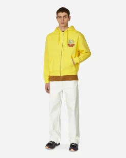 Sky High Farm Sweatshirts^Flatbush Printed Zipped Hooded Sweatshirt Yellow