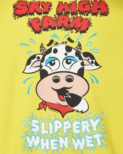 Sky High Farm Sweatshirts^Flatbush Printed Zipped Hooded Sweatshirt Yellow