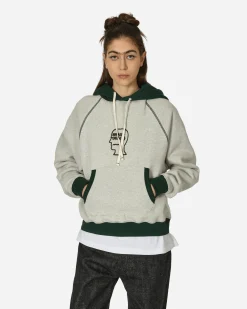 Brain Dead Sweatshirts^Fleece Logo Head Raglan Hoodie Oatmeal