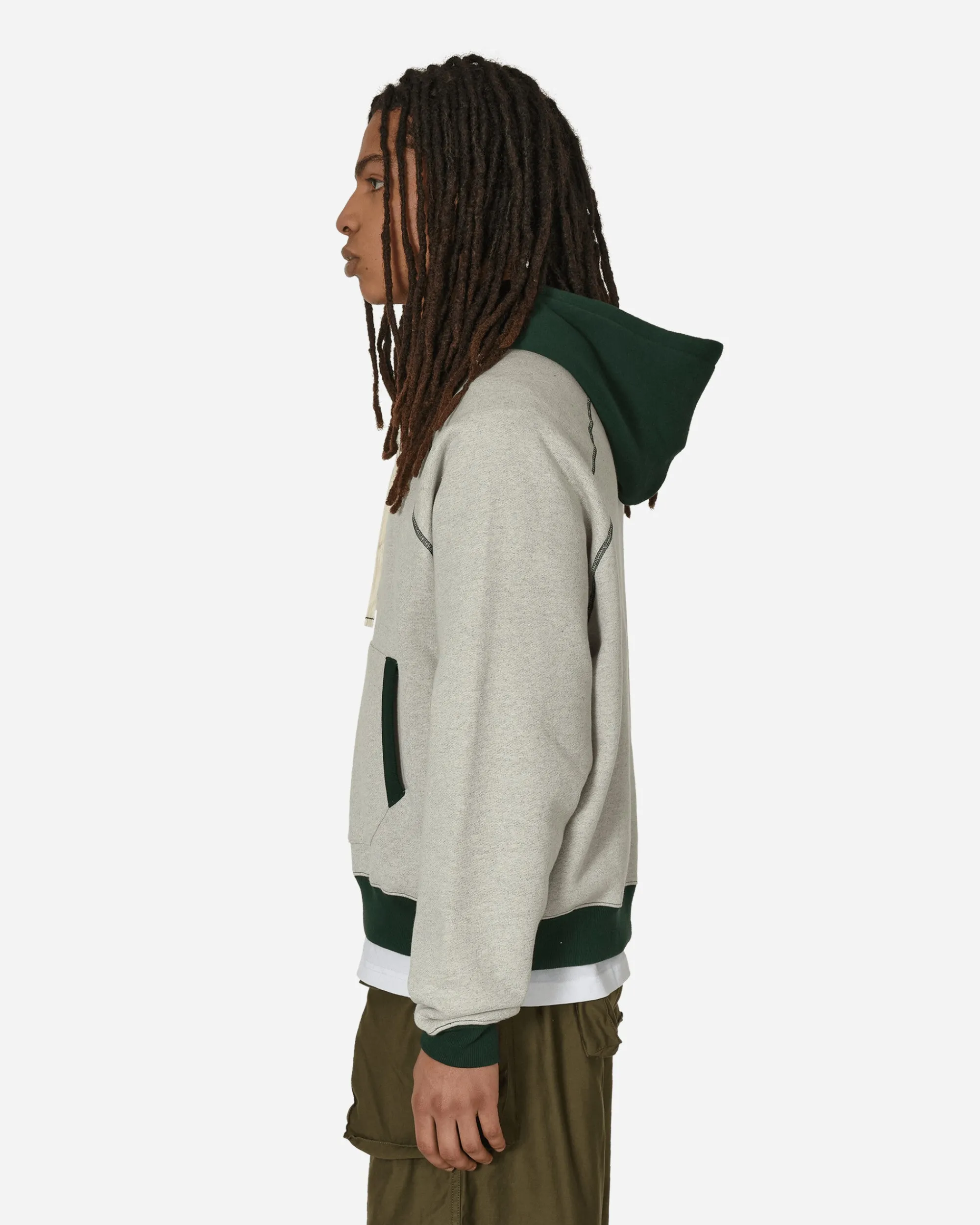 Brain Dead Sweatshirts^Fleece Logo Head Raglan Hoodie Oatmeal