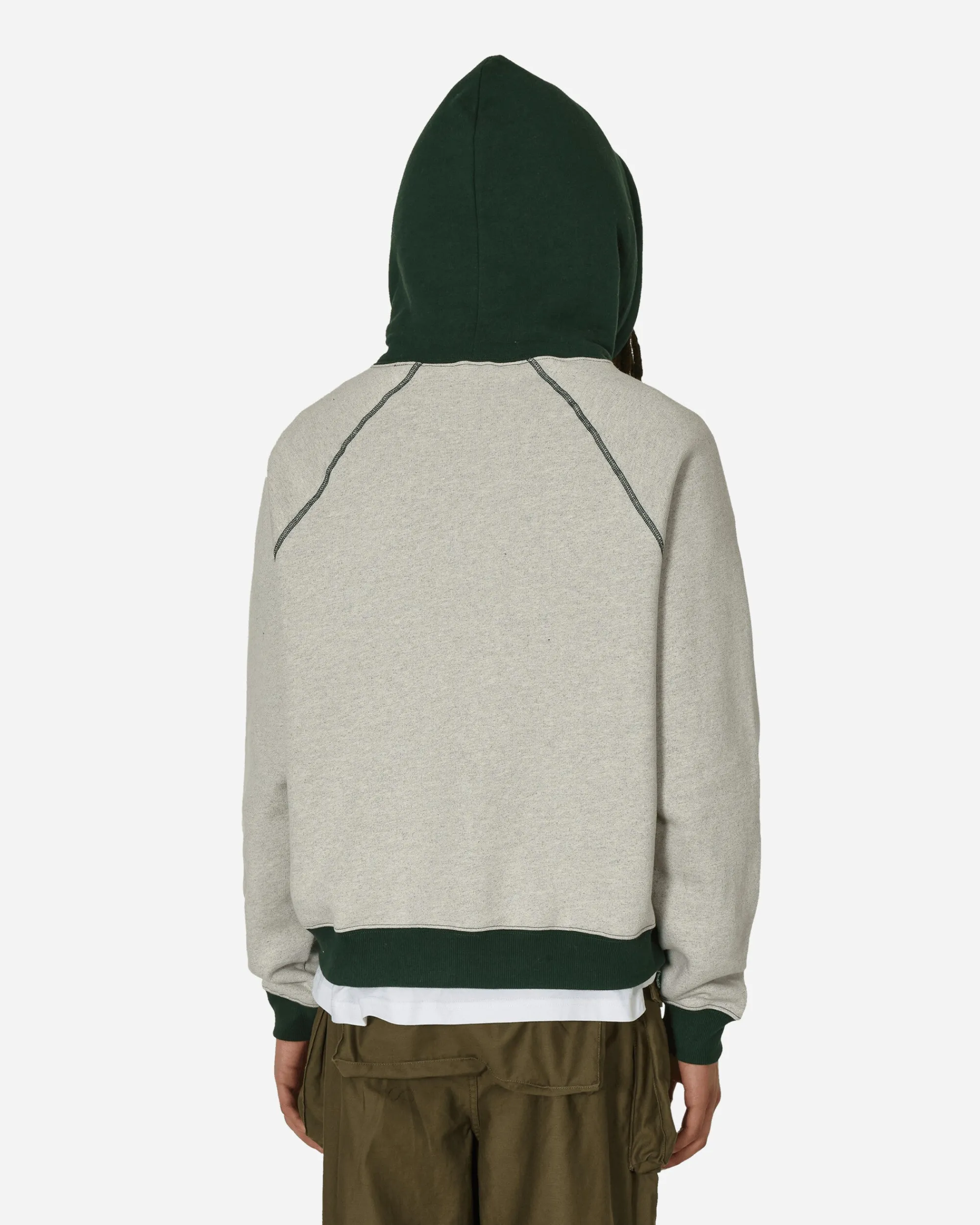 Brain Dead Sweatshirts^Fleece Logo Head Raglan Hoodie Oatmeal