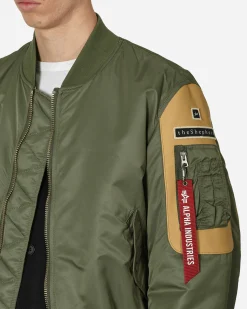 Undercover Coats And Jackets^fragment design x Alpha Industries Nylon MA-1 Jacket Khaki