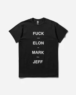 AAR T-Shirts|T-Shirts^Fuck Elon Mark Jeff T-Shirt Black