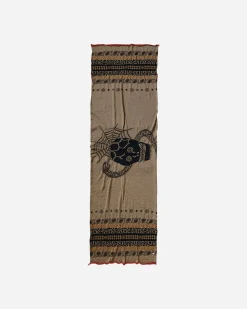KAPITAL Gloves And Scarves|Gloves And Scarves^Fulling Wool Scarf (Coptic Skull) Beige