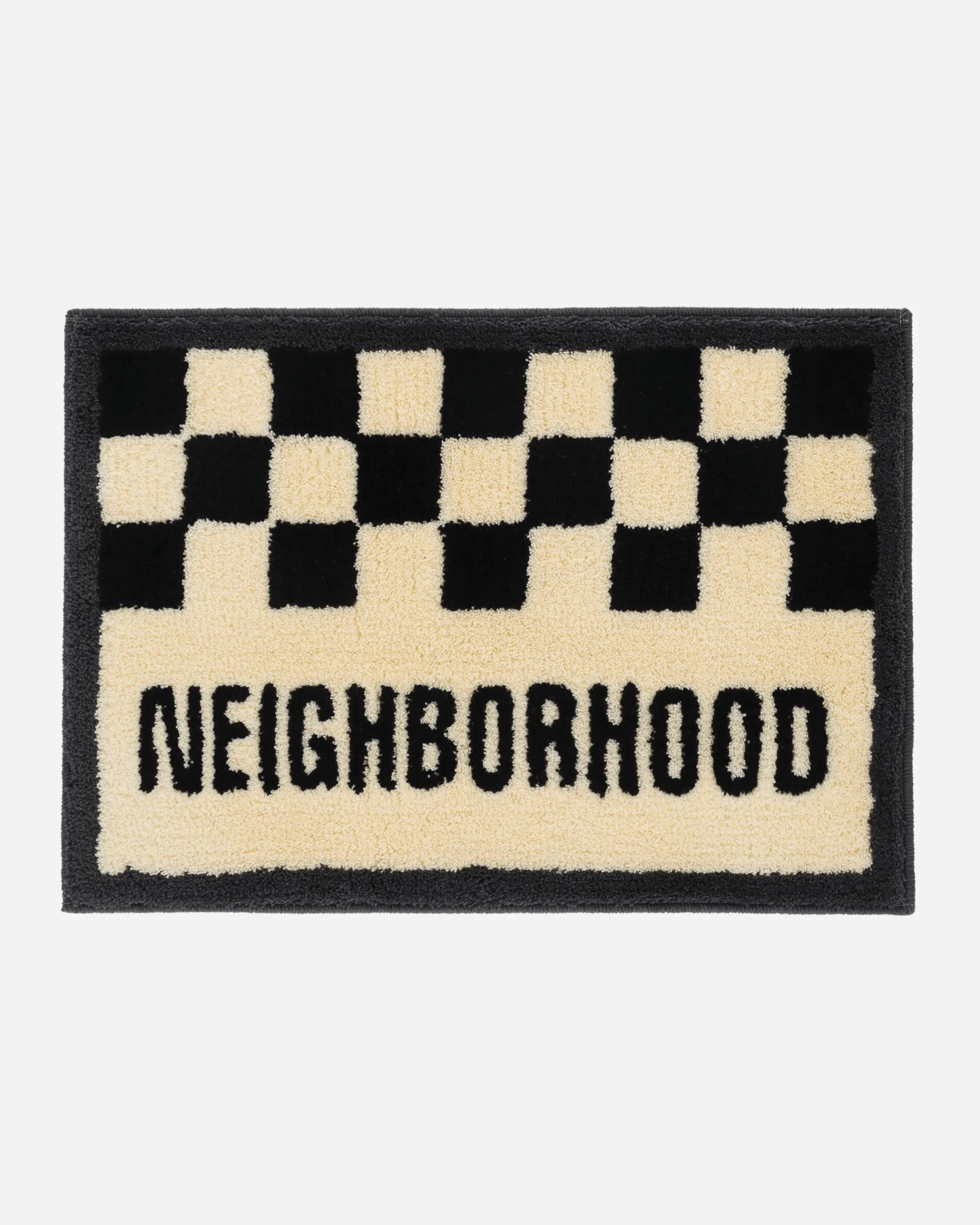 Neighborhood Textile^Gallery 1950 Checker Rug Mat Black